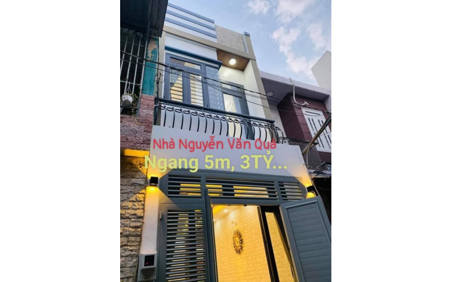 Nhà đẹp Nguyễn Văn Quá giáp GÒ VẤP_NGANG 5M, Rẻ 3TỶ...2 TẦNG,Sàn 80M2