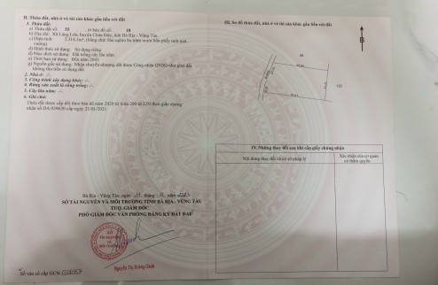 Chủ cần bán gấp mảnh đất 35x70m (2314m2 ) đất cln,  tại Láng Lớn sát Ngãi Giao, Châu Đức