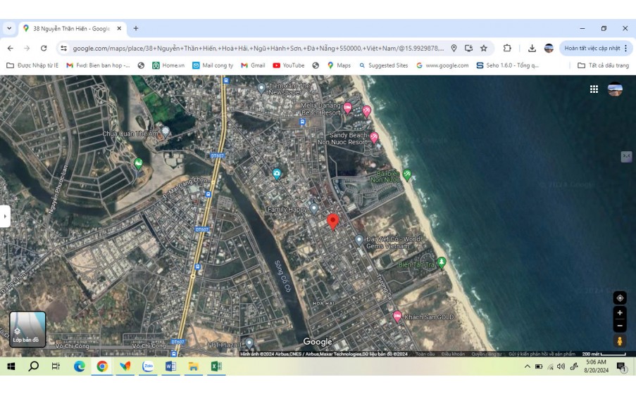 LÔ ĐẤT 100M2 (5X200) ĐƯỜNG NGUUYỄN THƯỢNG HIỆN, NGŨ HÀNH SƠN THẲNG XUỐNG BÃI BIỂN CỒN CỎ 3 PHÚT ĐI BỘ THẲNG XUÔGNX BÃI BIỂN NON NƯỚC GIÁ 4.9 TỶ